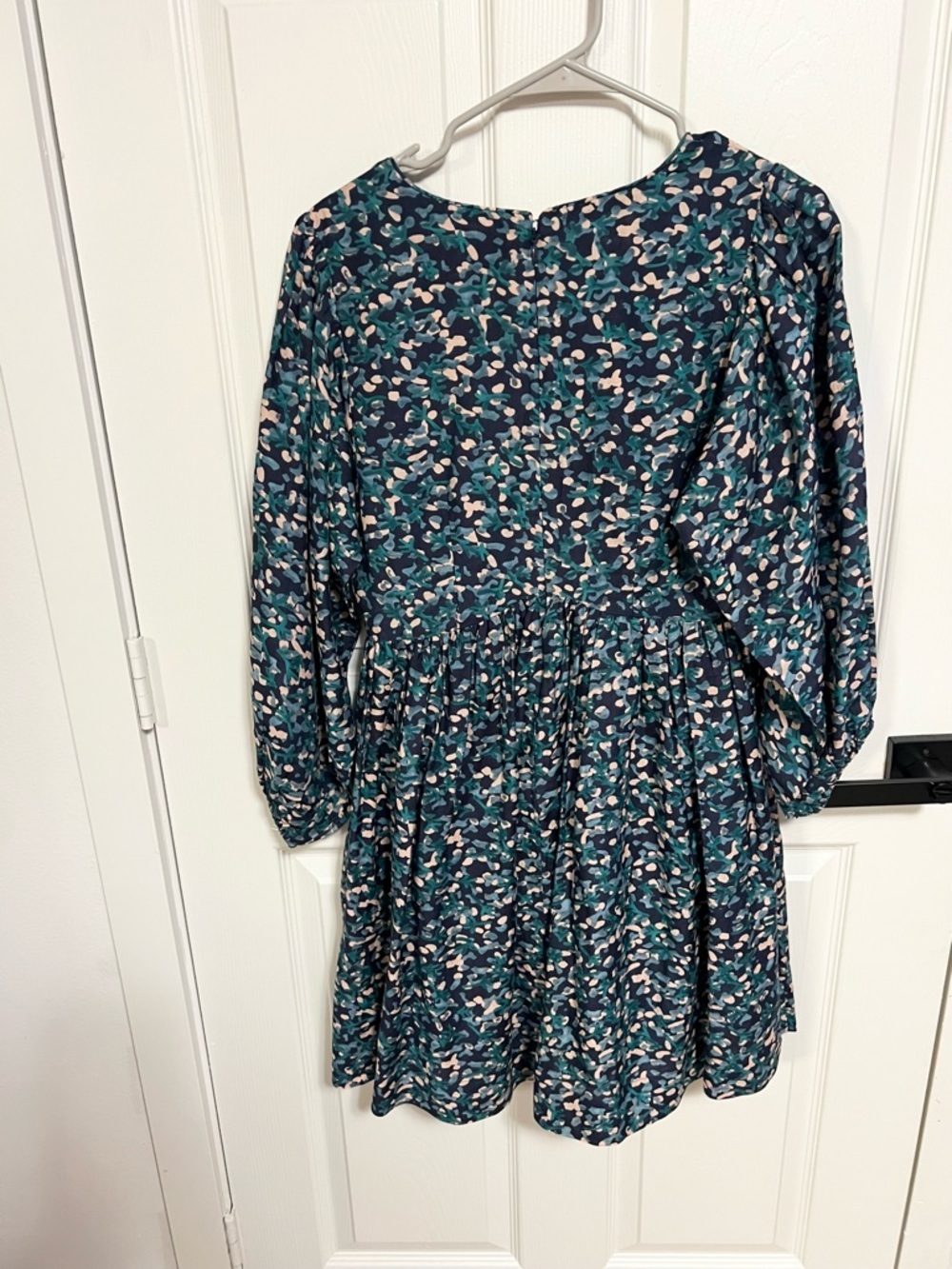 MIRTH naples short dress in midnight coral silk cotton pockets size S - Picture 8 of 10